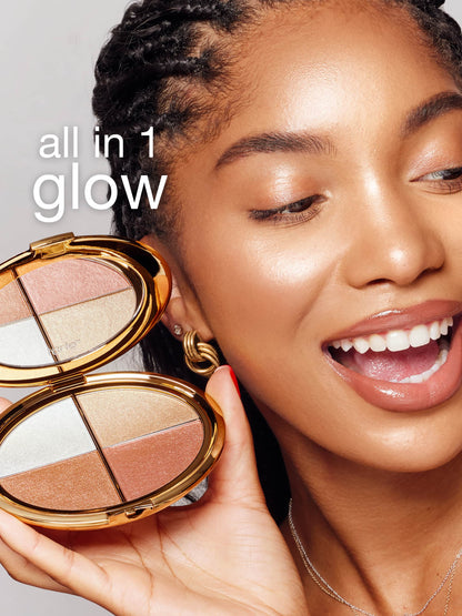 glow wardrobe highlighting eye & cheek palette